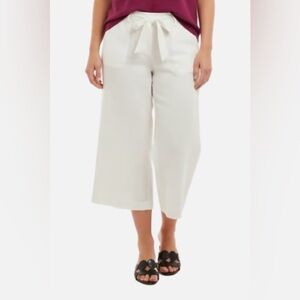 Anne Fontaine Summer Elegant White Wide-Leg Pants NWT Linen fabric